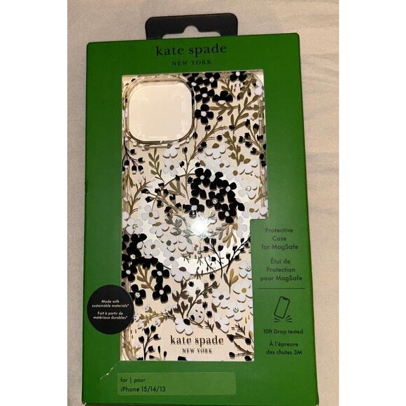 Kate Spade Protective Hardshell Case Mag Safe Apple iPhone 13/14/15 DUAL CAMERA - Picture 2 of 8
